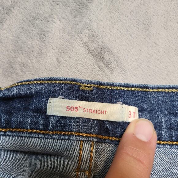 Levis 505 Jeans Womens 12 Blue Straight Leg Stretch Denim Classic 5-Pocket - Picture 3 of 11